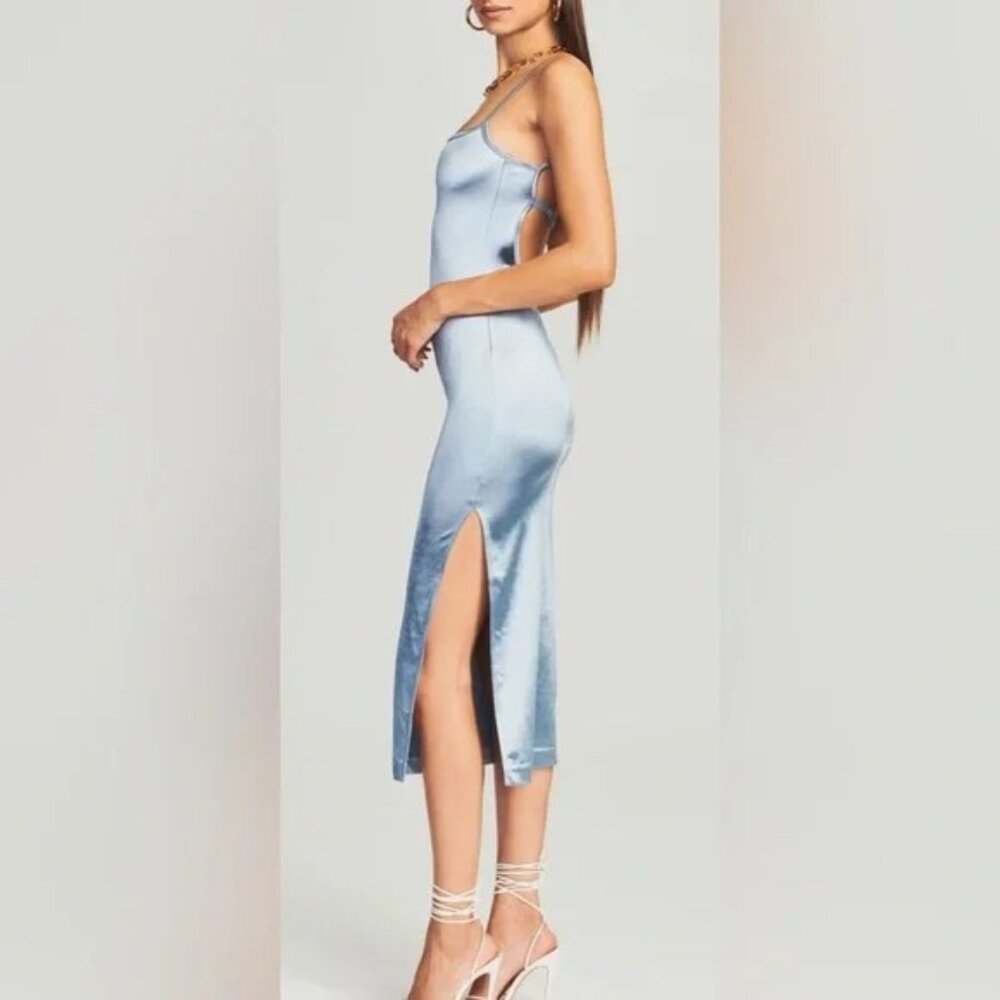 SER.O.YA Birdie Midi Satin Slip Dress